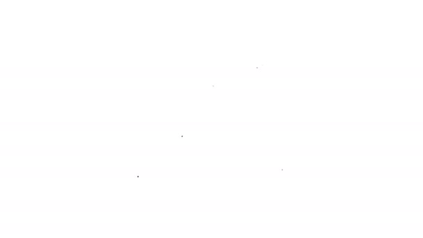 黒い線白い背景に隔離された木製のジャモネラアイコン上のスペイン語のジャモン。4Kビデオモーショングラフィックアニメーション — ストック動画