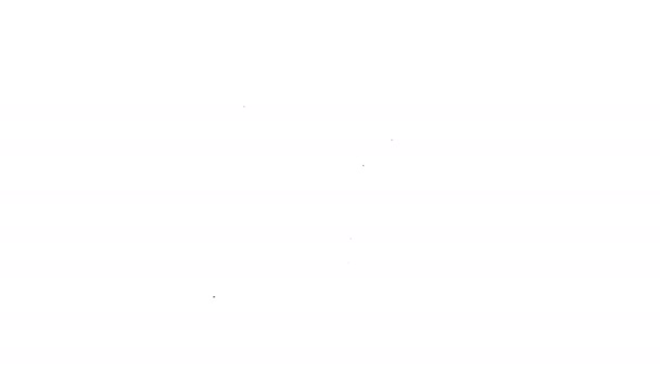 Icono Toro de línea negra aislado sobre fondo blanco. Toro de combate español. Animación gráfica de vídeo 4K — Vídeo de stock