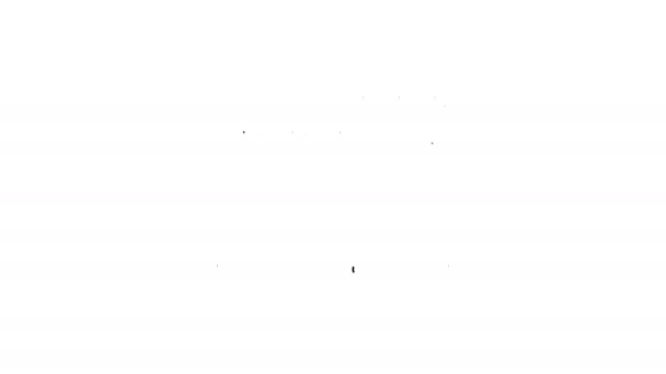 Svart linje Salvador Dali museum i Figueres, Spanien ikon isolerad på vit bakgrund. 4K Video motion grafisk animation — Stockvideo