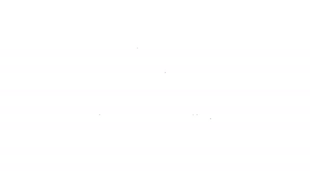 Línea negra Puerta de Europa icono aislado sobre fondo blanco. Las torres Puerta de Europa. Madrid ciudad, España. Animación gráfica de vídeo 4K — Vídeo de stock