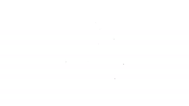 Černá čára Koruna Španělska ikona izolované na bílém pozadí. Grafická animace pohybu videa 4K — Stock video