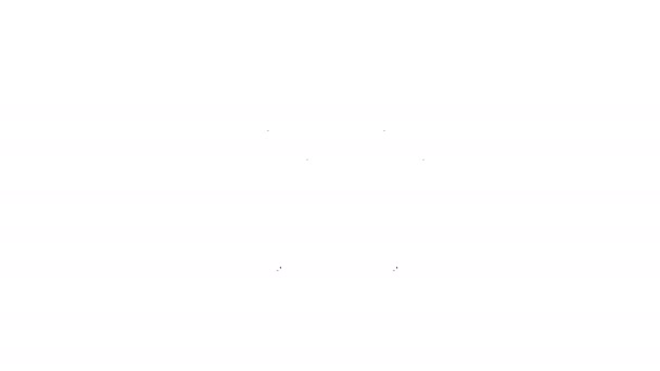 Orecchini linea nera icona isolata su sfondo bianco. Accessori per gioielli. Animazione grafica 4K Video motion — Video Stock