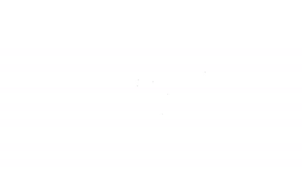 Ligne noire Ventilateur icône accessoire flamenco isolé sur fond blanc. Animation graphique de mouvement vidéo 4K — Video