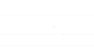 Siyah çizgi uçan ördek simgesi beyaz arkaplanda izole edildi. 4K Video hareketli grafik canlandırması