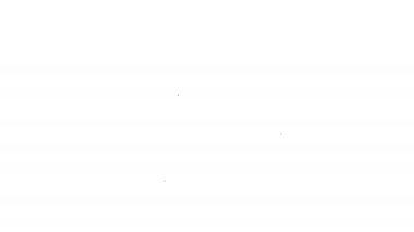 Siyah çizgi taşı, beyaz arka planda izole edilmiş, kıvırma sporu ikonu. Spor malzemeleri. 4K Video hareketli grafik canlandırması