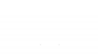 Beyaz arka planda siyah çizgi ev simgesi izole edildi. Ev sembolü. 4K Video hareketli grafik canlandırması