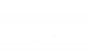 Beyaz arka planda siyah çizgi Kanada ladin ikonu izole edildi. Orman ladini. 4K Video hareketli grafik canlandırması