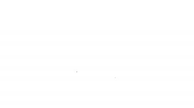 Beyaz arka planda izole edilmiş siyah çizgi Kanada Peameal pastırması ikonu. 4K Video hareketli grafik canlandırması