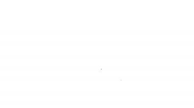 Beyaz arka planda izole edilmiş geleneksel giysi ikonlu siyah çizgi Ukraynalı kadın. 4K Video hareketli grafik canlandırması