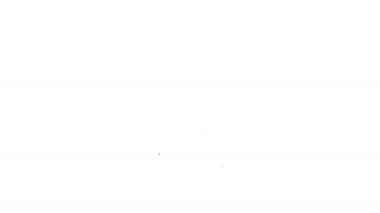 Beyaz arka planda siyah çizgi Hırsız maskesi simgesi izole edildi. Haydut maskesi, suçlu adam. 4K Video hareketli grafik canlandırması