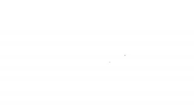 Siyah çizgi Ukrayna 'nın ulusal bayrağı beyaz arka planda izole edildi. 4K Video hareketli grafik canlandırması