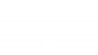 Beyaz arka planda izole edilmiş, biber ve cam ikonlu siyah votka. Ukrayna ulusal alkolü. 4K Video hareketli grafik canlandırması