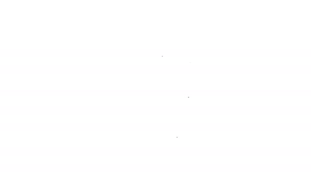 Ligne noire icône de lanceur Sangria isolé sur fond blanc. Boisson traditionnelle espagnole. Animation graphique de mouvement vidéo 4K — Video