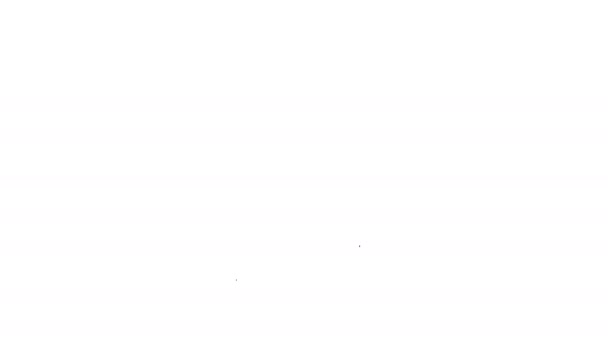 Schwarze Linie kanadische Fichte Ikone isoliert auf weißem Hintergrund. Waldfichte. 4K Video Motion Grafik Animation — Stockvideo