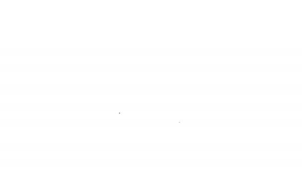 Linia neagră canadiană pictograma baconului peameal izolată pe fundal alb. 4K Animație grafică în mișcare video — Videoclip de stoc