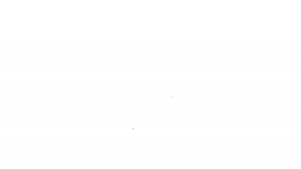 Schwarze Linie Kürbissymbol isoliert auf weißem Hintergrund. Frohe Halloween-Party. 4K Video Motion Grafik Animation — Stockvideo