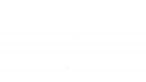 Línea negra Beaver animal icono aislado sobre fondo blanco. Animación gráfica de vídeo 4K — Vídeo de stock