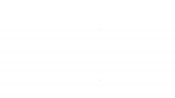 Pantalón cosaco de línea negra con un icono de cinturón aislado sobre fondo blanco. Florecientes cosacos. Animación gráfica de vídeo 4K — Vídeos de Stock