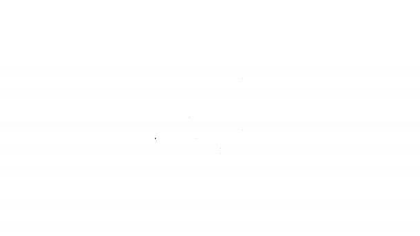 Черная линия Значок Украины выделен на белом фоне. Украинский трезубец. Видеографическая анимация 4K — стоковое видео