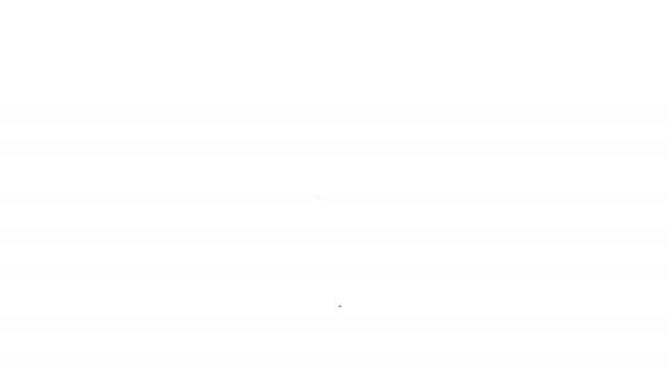 Linea nera Icona falce isolata su sfondo bianco. Buona festa di Halloween. Animazione grafica 4K Video motion — Video Stock