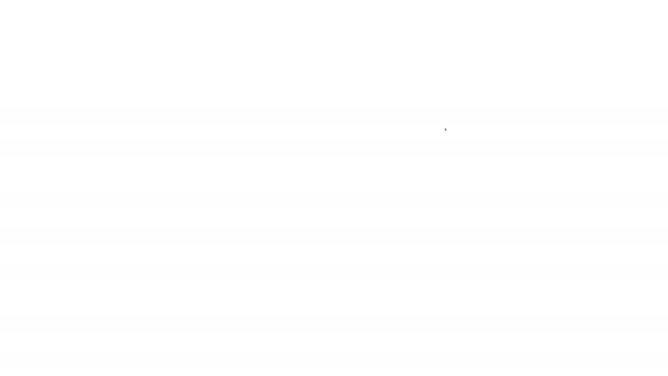 Línea negra Icono de pipa aislada sobre fondo blanco. Pipa de tabaco. Animación gráfica de vídeo 4K — Vídeo de stock