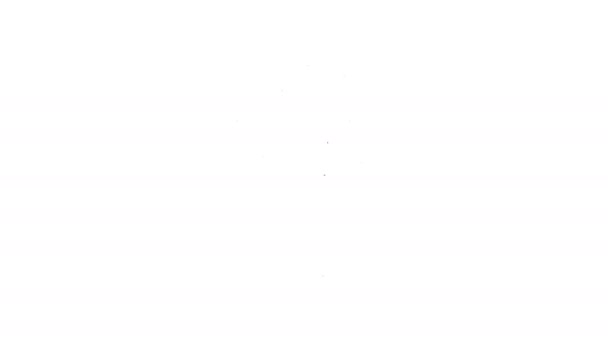 Svart linje Mace, symbol för ukrainska nationella makt ikon isolerad på vit bakgrund. Traditionella vapen. Mace of Ukrainian Hetman. 4K Video motion grafisk animation — Stockvideo