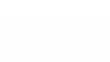 Siyah çizgili cam şişe beyaz arka planda izole edilmiş votka ikonu. 4K Video hareketli grafik canlandırması