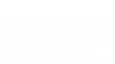 Siyah çizgi kahve fincanı simgesi beyaz arkaplanda izole edilmiş. Baskıyı kaldır. 4K Video hareketli grafik canlandırması