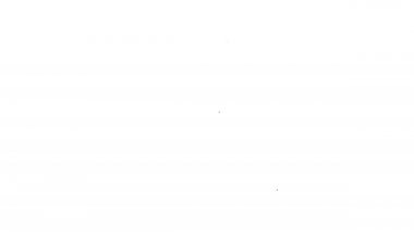 Siyah çizgi Çeşme kalem ucu simgesi beyaz arkaplanda izole edildi. Kalem aleti işareti. 4K Video hareketli grafik canlandırması