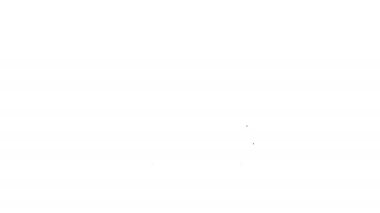 Siyah çizgi kağıt kesicisi simgesi beyaz arkaplanda izole edildi. 4K Video hareketli grafik canlandırması