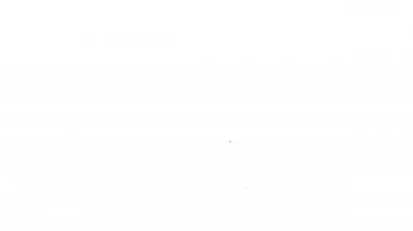 Beyaz arka planda siyah çizgi kırtasiye bıçağı simgesi izole edildi. Ofis kâğıt kesicisi. 4K Video hareketli grafik canlandırması