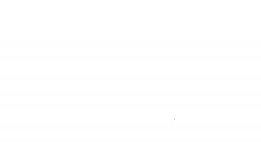 Beyaz arkaplanda silgi simgesine sahip siyah çizgi kalem. Çizim ve eğitim araçları. Okul sembolü. 4K Video hareketli grafik canlandırması