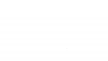 Siyah çizgi Ofis çoklu işlevli yazıcı kopyalama makinesi simgesi beyaz arkaplanda izole edildi. 4K Video hareketli grafik canlandırması