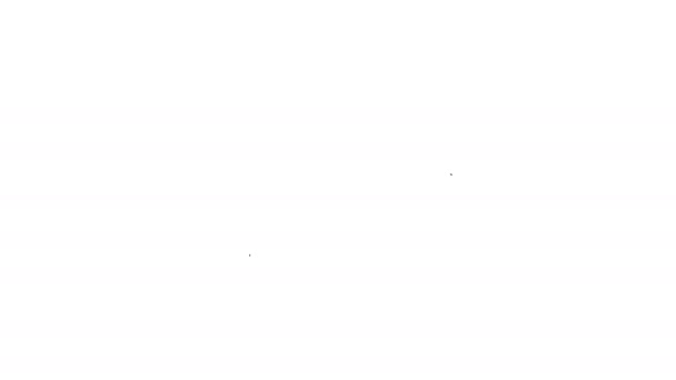 Vidrio de línea negra con vodka y pepino icono aislado sobre fondo blanco. Animación gráfica de vídeo 4K — Vídeos de Stock