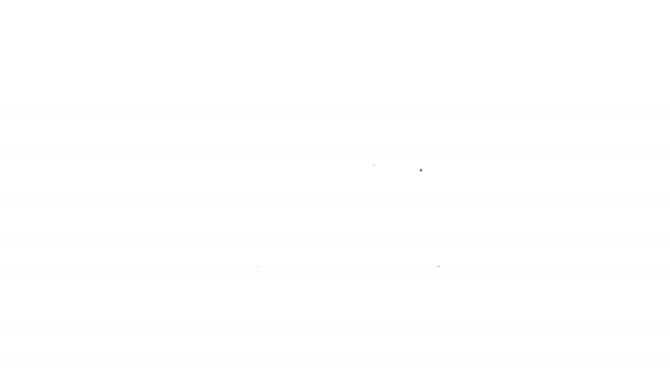 ブラックライン白い背景に隔離されたフォトアルバムギャラリーアイコン。4Kビデオモーショングラフィックアニメーション — ストック動画