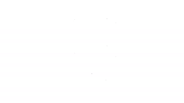 Ligne noire Carton icône boîte en carton isolé sur fond blanc. Boîte, paquet, panneau de colis. Livraison et emballage. Animation graphique de mouvement vidéo 4K — Video