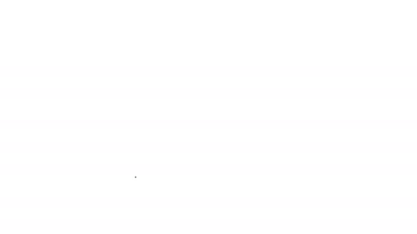 Černá čára Papírová krabička ikona izolované na bílém pozadí. Krabice, balíček, balík. Dodávka a balení. Grafická animace pohybu videa 4K — Stock video