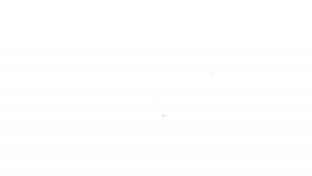 Linea nera icona tazza di caffè isolato su sfondo bianco. Togli le impronte. Animazione grafica 4K Video motion — Video Stock