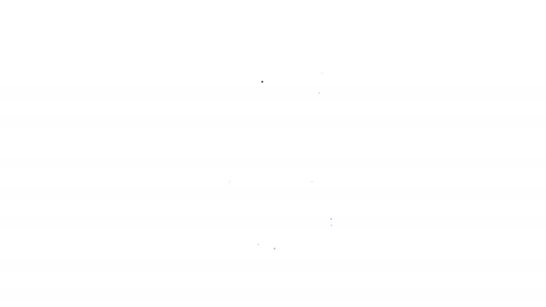Línea negra Icono de botella de tinta de impresora aislado sobre fondo blanco. Animación gráfica de vídeo 4K — Vídeos de Stock