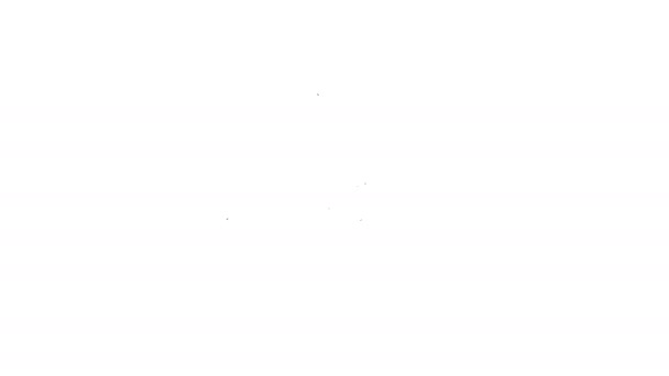 Black line Scissors Symbol isoliert auf weißem Hintergrund. Schneidwerkzeugschild. 4K Video Motion Grafik Animation — Stockvideo