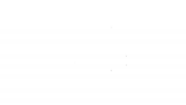 Zwarte lijn Inkt fles pictogram geïsoleerd op witte achtergrond. Kalligrafie benodigdheden voor vulpen. 4K Video motion grafische animatie — Stockvideo