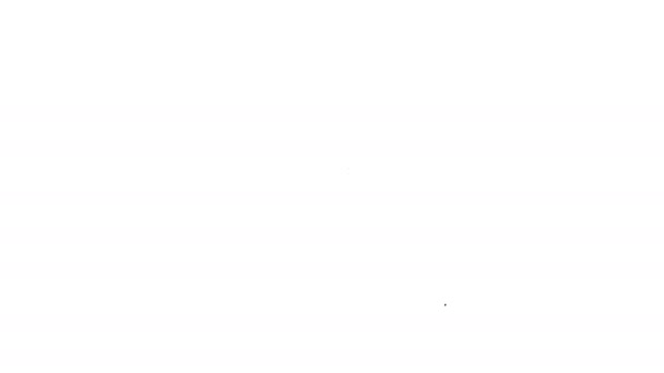 Fekete vonal Festék ecset ikon elszigetelt fehér háttér. 4K Videó mozgás grafikus animáció — Stock videók