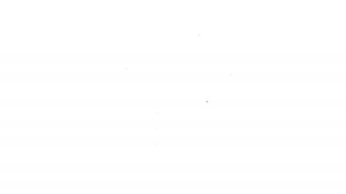 Beyaz arkaplanda siyah çizgi yazıcı simgesi izole edildi. 4K Video hareketli grafik canlandırması