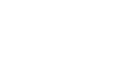 Beyaz arkaplanda siyah çizgi sandalye simgesi izole edildi. 4K Video hareketli grafik canlandırması