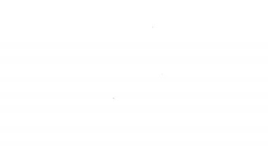 Beyaz arkaplanda siyah çizgi sandalye simgesi izole edildi. 4K Video hareketli grafik canlandırması