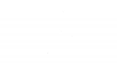 Masa simgesindeki siyah çizgi masa lambası beyaz arkaplanda izole edilmiş. 4K Video hareketli grafik canlandırması