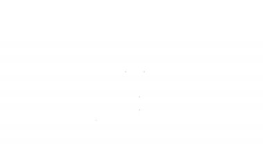 Siyah çizgi kıyafet ikonu beyaz arka planda izole edildi. 4K Video hareketli grafik canlandırması