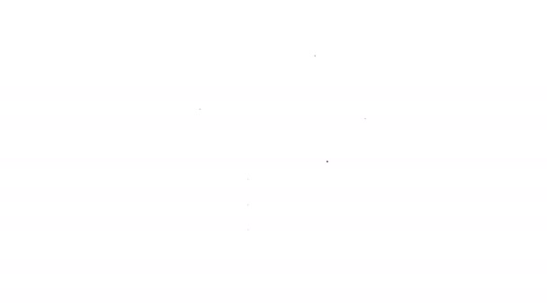 Černá čára Ikona tiskárny izolovaná na bílém pozadí. Grafická animace pohybu videa 4K — Stock video