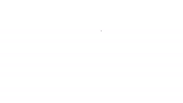 Černá čára Ikona dokumentu souboru izolovaná na bílém pozadí. Ikona seznamu. Obchodní koncept. Grafická animace pohybu videa 4K — Stock video