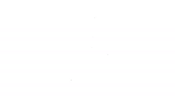 Linea nera Lampada da tavolo sull'icona del tavolo isolata su sfondo bianco. Animazione grafica 4K Video motion — Video Stock